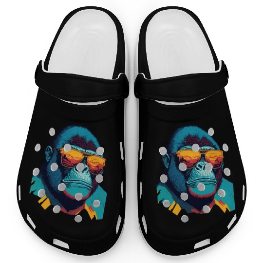 Stylish Gorilla with trendy sunglasses Clogs