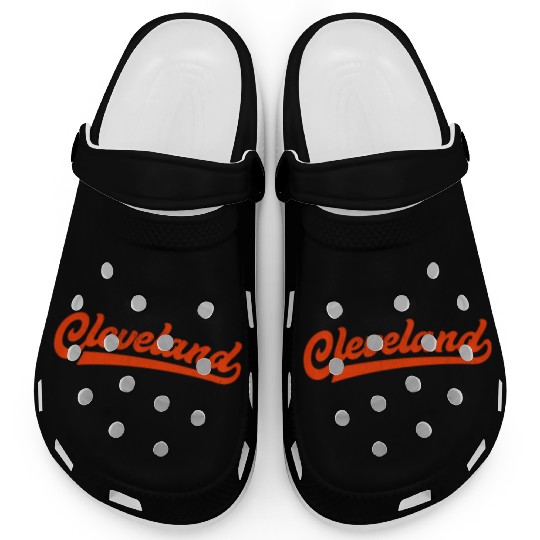 I Love Cleveland Ohio Sports Script Clogs