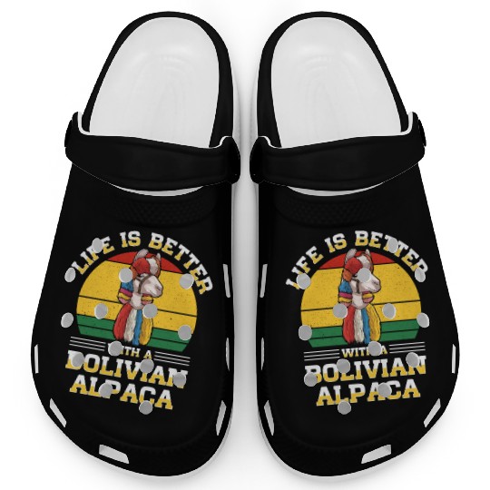Bolivia Flag Bolivian Alpaca Lover Country South Clogs