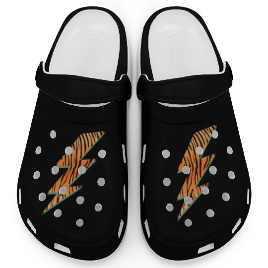 Tiger Stripes Lightning Animal Print Clogs