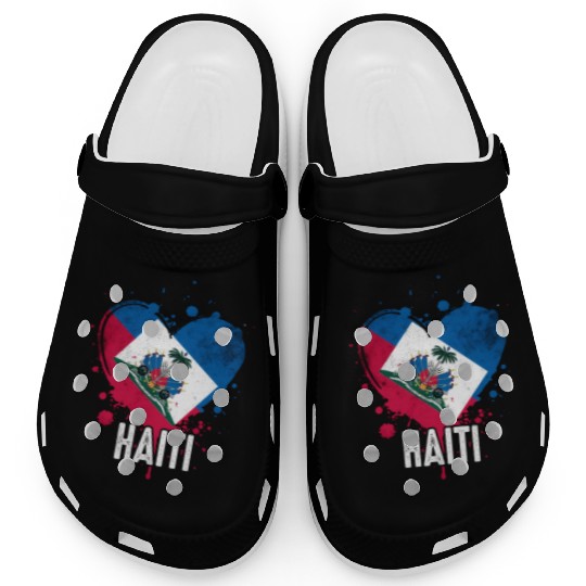 Haitian Vacation Haiti Flag Clogs