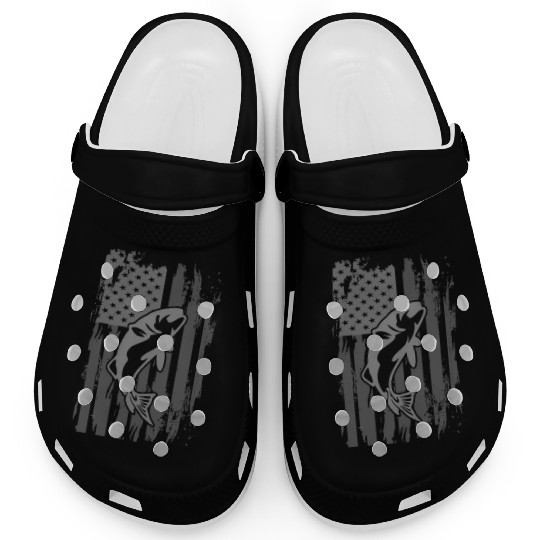 Fishing American Flag Clogs