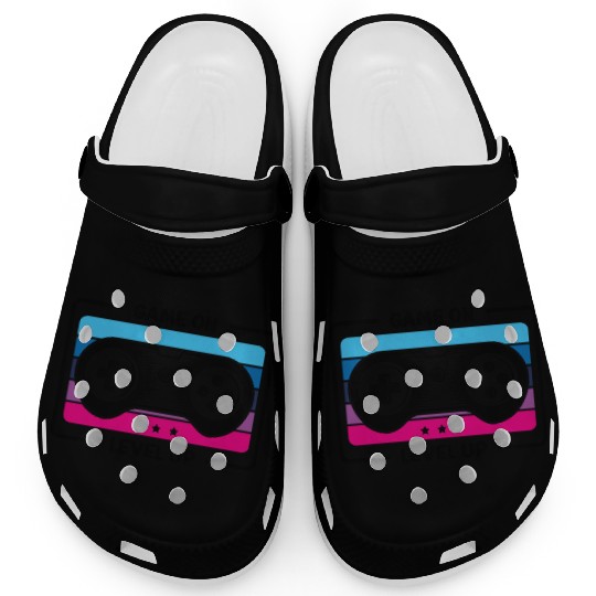 Game on level up illustration black Clogs