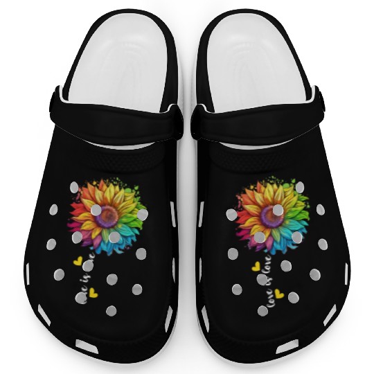 Rainbow Sunflower LGBTQ Lover Pride Community Pun Clogs