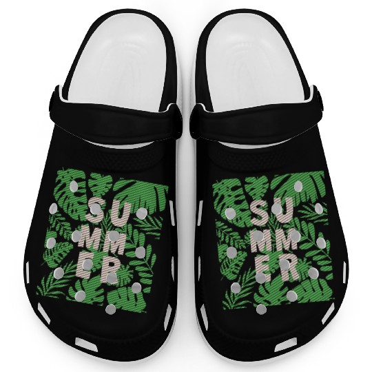 leaf summer green in retro style Clogs
