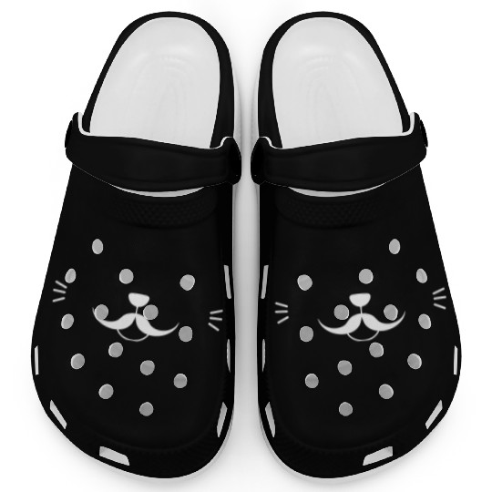 Moustache Cat Face Clogs