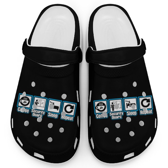Coffee Security Guard Sleep Repeat Clogs