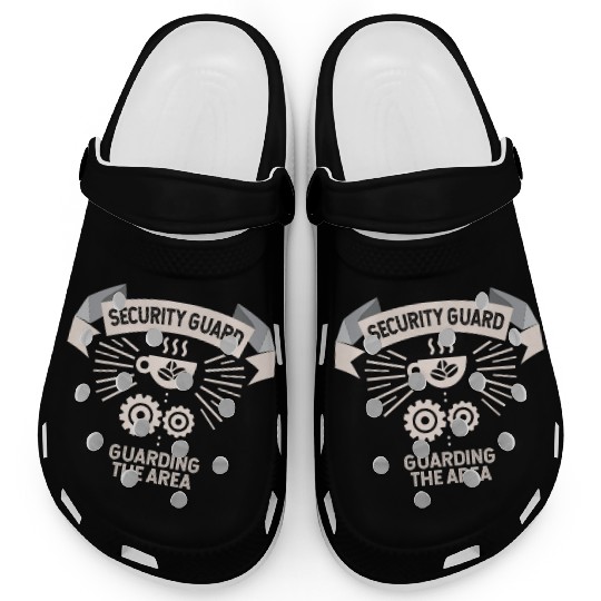 Security Guard Coffee Guarding the Area Clogs