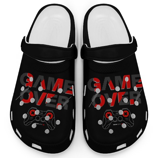 Vector game over typography with controller Clogs