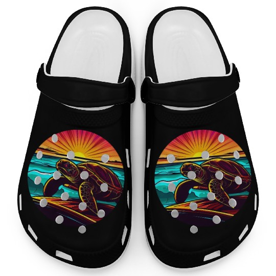 Turtle at Sunset, Inspiring Nature Design Clogs