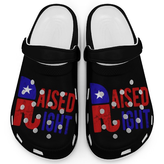 Raised Right Proud Republican Elephant Logo Usa Clogs