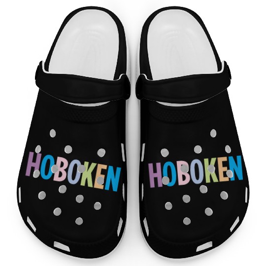 Hoboken New Jersey Colorful Type Clogs