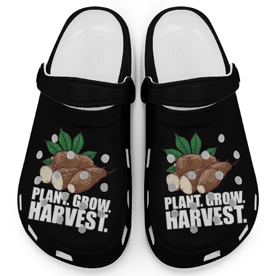 Cassava Farmer Plant Grow Harvest W Clogs