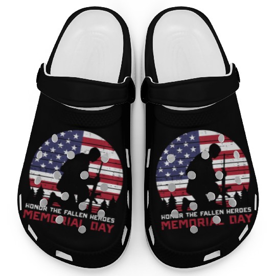 Honor The Fallen Heroes Memorial Day Us Flag Clogs