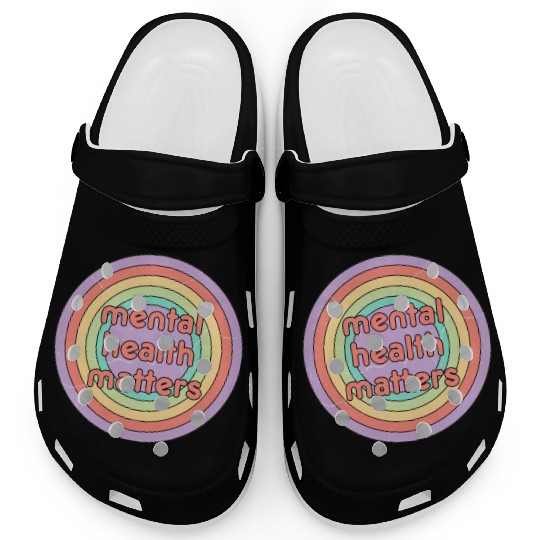 Mental Health Matters | Retro Circle Peach Candy Clogs