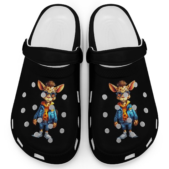 Cute Giraffe Cartoon Clogs