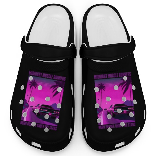 Vintage 80s Graphic Retrowave Muscle Car Racing Clogs