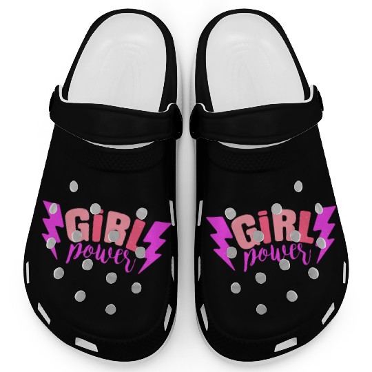 Preppy Room Decor Girl Power Quote With Lightning Clogs