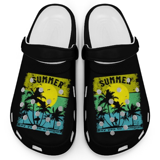 Say Yes To Summer Beach Sun Sea Clogs