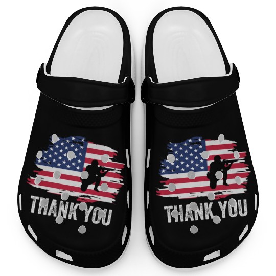 Thank You Us Flag Memorial Day Clogs