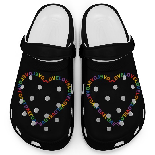 Love Heart LGBTQ+ Community Clogs