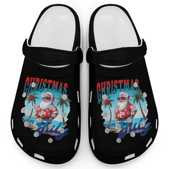Santa at the Beach | Christmas In July Clogs