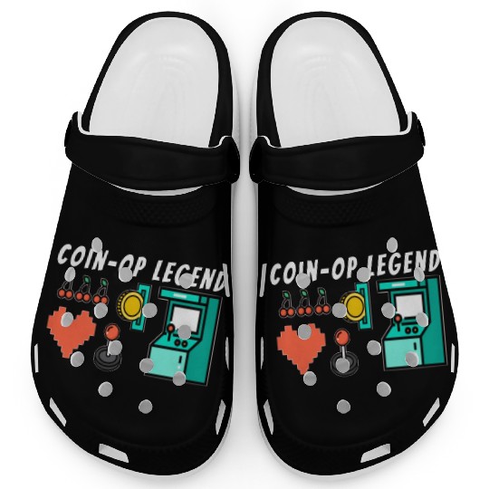 Coin Op Legend Arcade Gaming 80s Retro Gamer Clogs