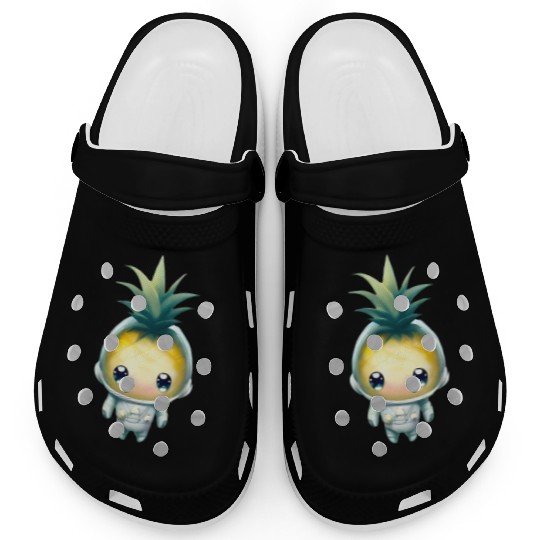 Kawaii astronauts pineapple Clogs