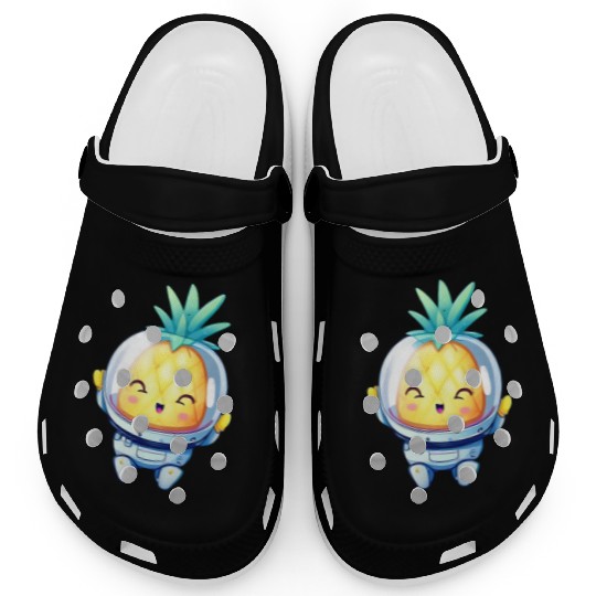 Kawaii astronauts pineapple Clogs