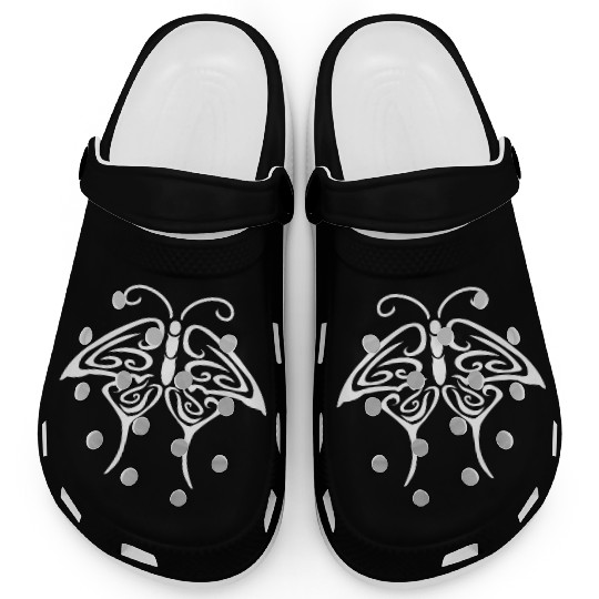 Tribal Butterfly Tattoo nostalgia Clogs