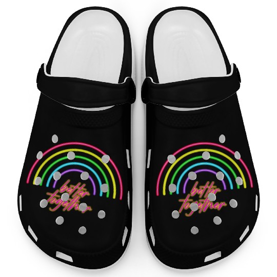 Better Together Neon Rainbow vintage Clogs