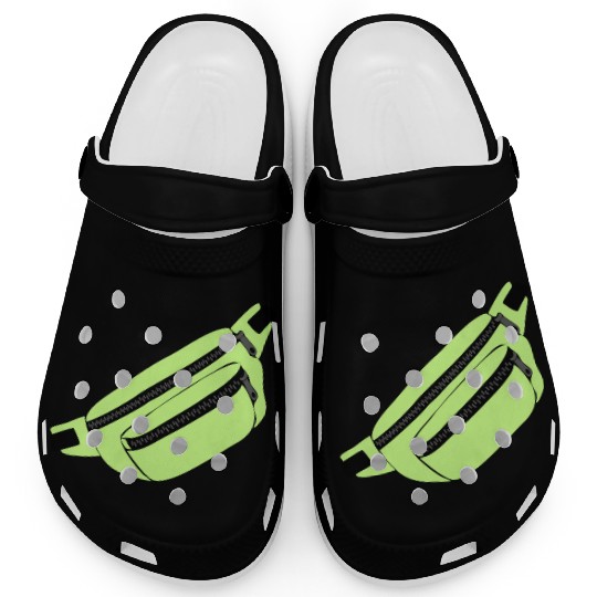 Lime Green Fanny Pack Illustration Clogs