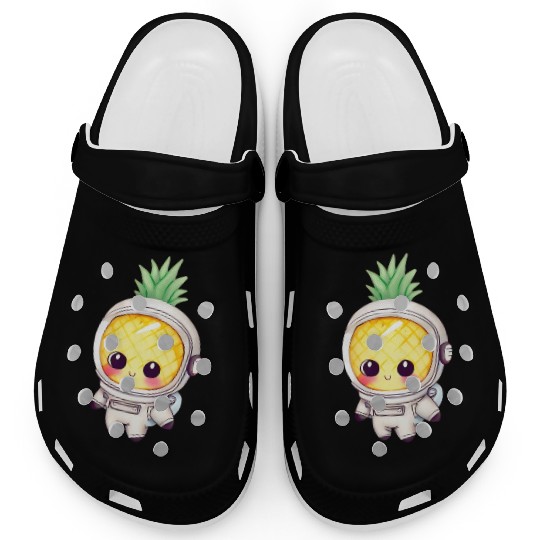 Kawaii astronauts pineapple Clogs