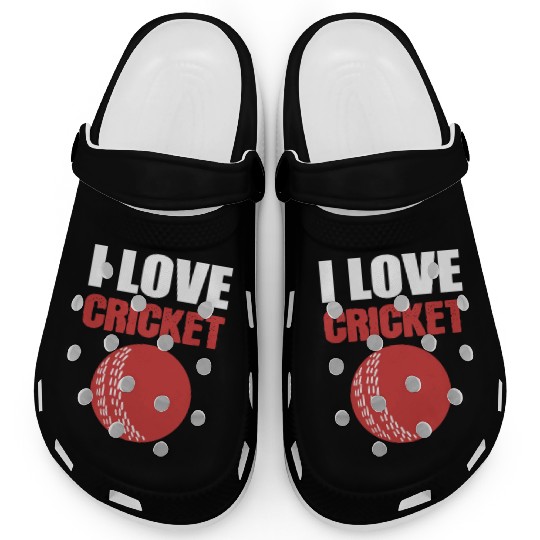 I Love Cricket Sport Coach Gift Clogs