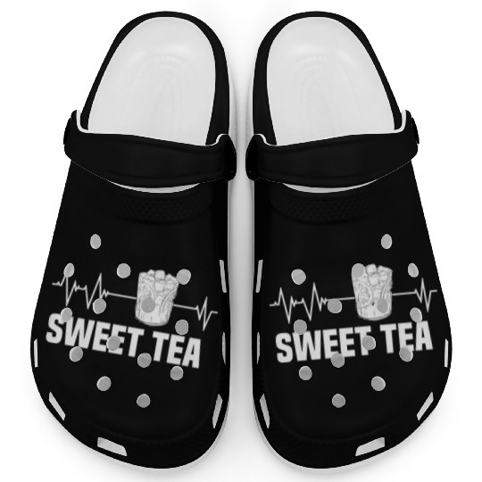 Great Sweet Tea Glass Heartbeat Motif Clogs