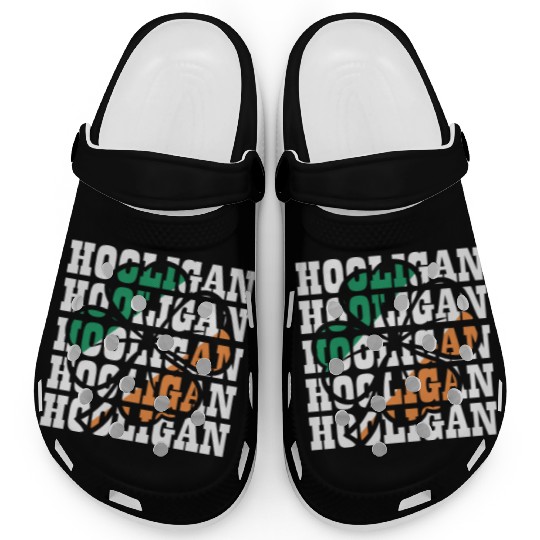 Hooligan Irish Flag Clover Leaf Clogs