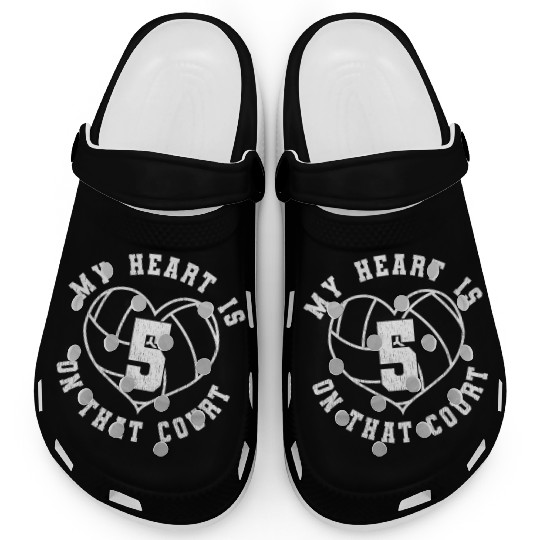 Volleyball Mom Dad Saying Player Jersey Number 5 Clogs