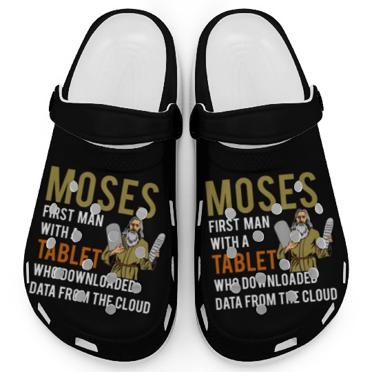 Jewish Passover Moses Tablet Data Cloud Computing Clogs