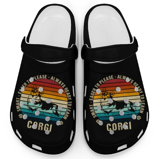 Cute Corgi Retro Vintage Funny Dog Lover Clogs