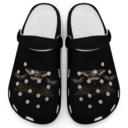 Fairy Clogs, Fairycore Luna Moths Floral Grunge