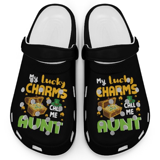 Gold Shamrocks Saint Patrick My Lucky Charms Call Clogs