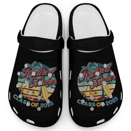 Vintage Retirement Retired Teacher Class Of 2023 Clogs