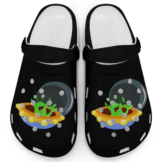 Happy Green Alien Clogs