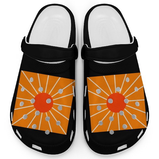 Retro sunset orange and yellow Clogs