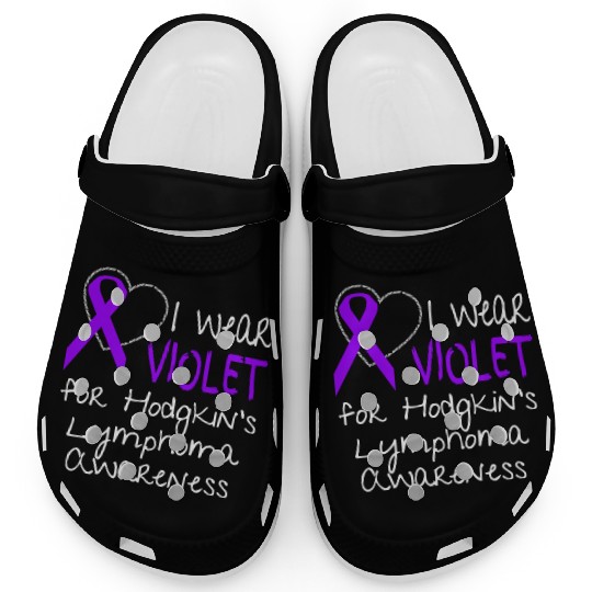 I Wear Violet For Hodgkins Lymphoma Awareness Clogs