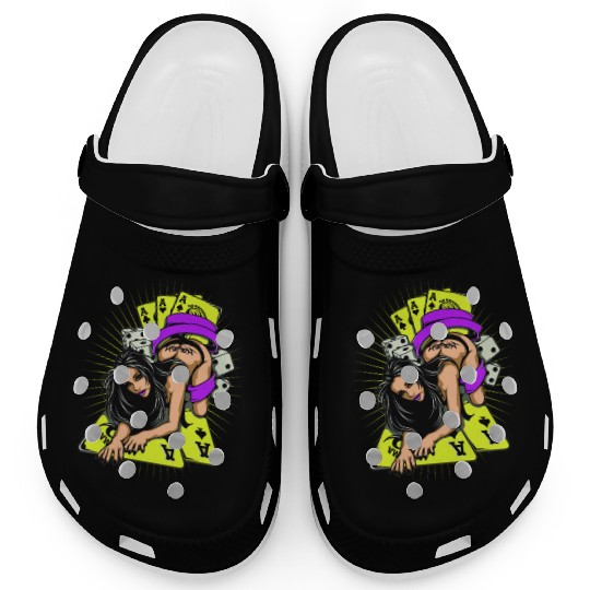 Sexy Girl Game Card Clogs