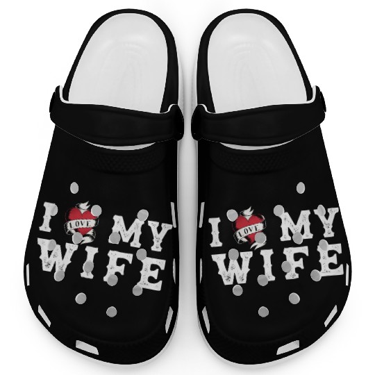 I Heart My Wife at Vintage Tattoo Style Clogs