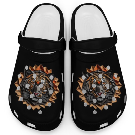Exquisite Tiger Origami Mandala Art Clogs