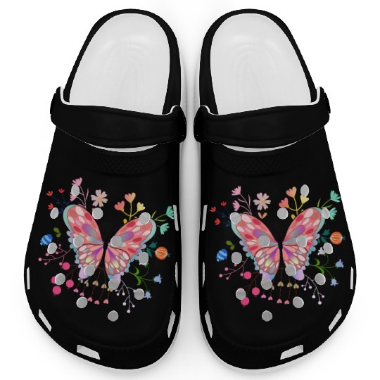 Butterfly flower pink insect bug floral nature Clogs