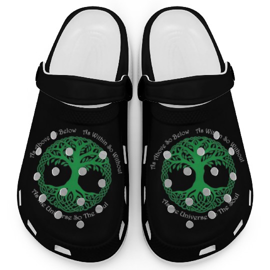 Pagan Celtic Wiccan As Above So Below Green Tree Clogs